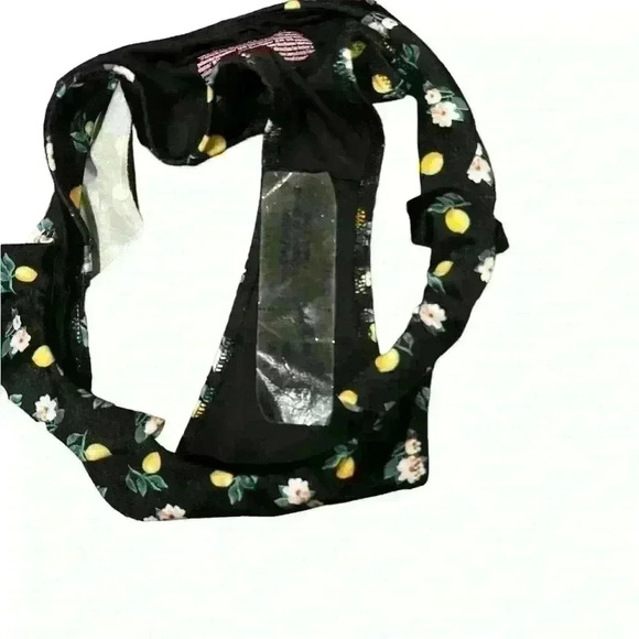 🎉Host Pick Victoria's Secret itsy ruffle bikini BOTTOM black lemon floral Small - Picture 8 of 10